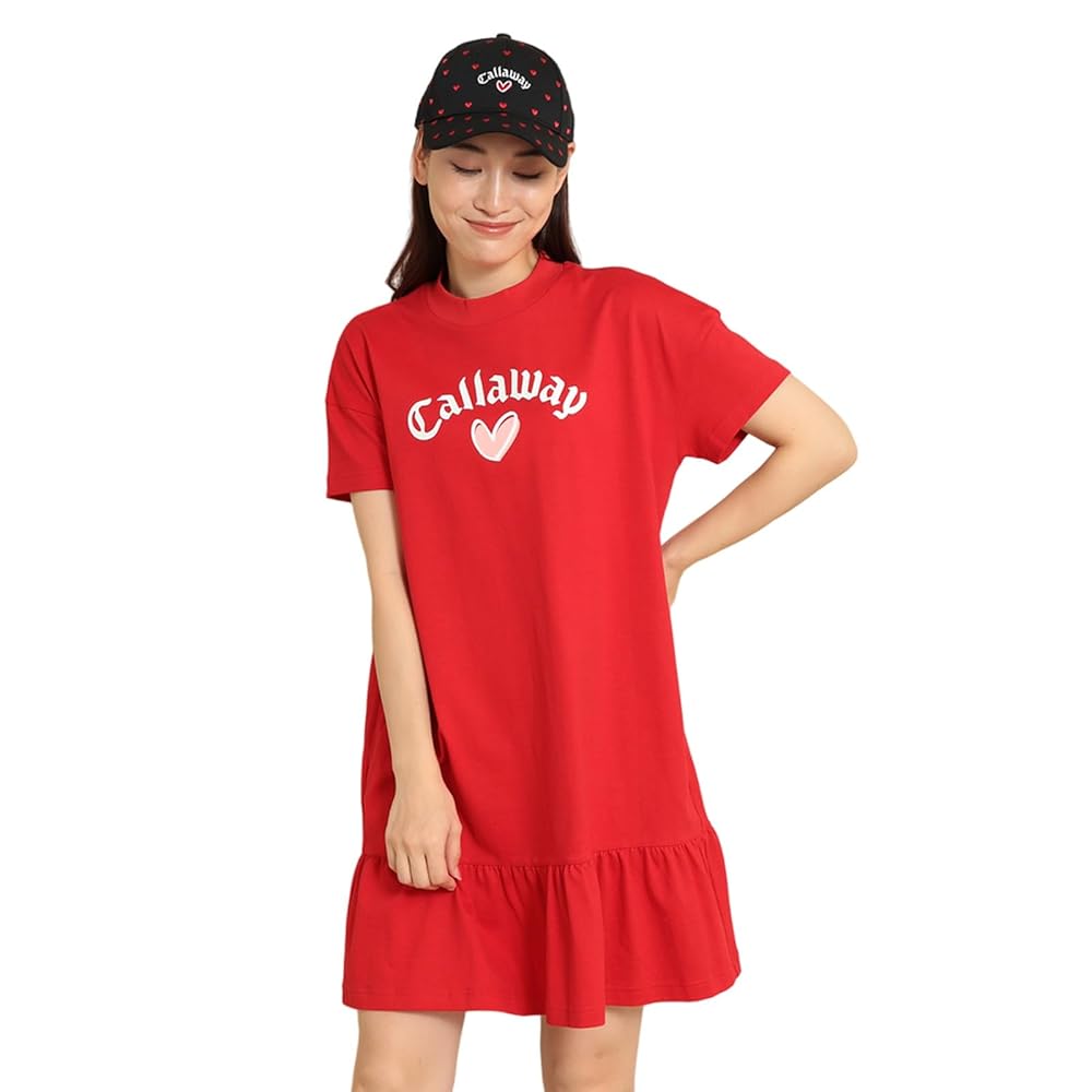 Callaway　キャロウェイ　半袖ワンピース　Joe　白　チェック柄　ベルト紐 Callaway キャロウェイ ゴルフ レディース 半袖ワンピース